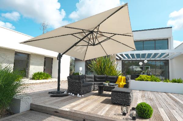 Parasol excentré en aluminium