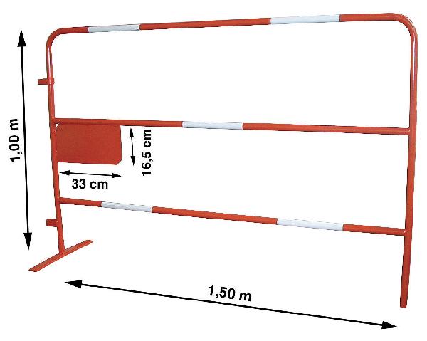Barrière de chantier TP ht.1m 15m 65kg rougeblanc ALTRAD ST DENIS 1