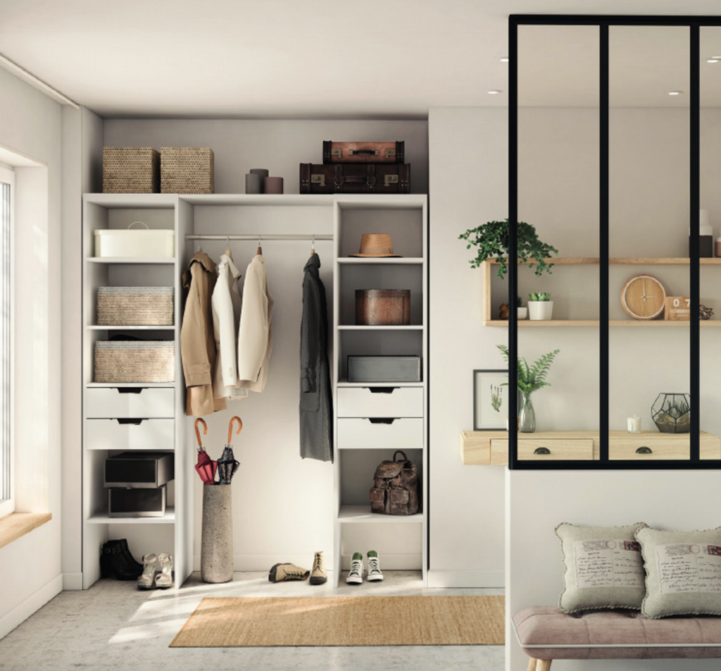 Armoire penderie pour ranger vestes, manteaux, chaussures et parapluies