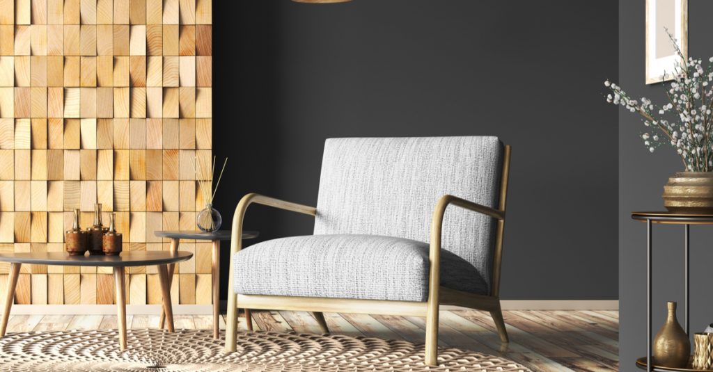 Revêtement mural en bois élégant motif rectangles verticaux