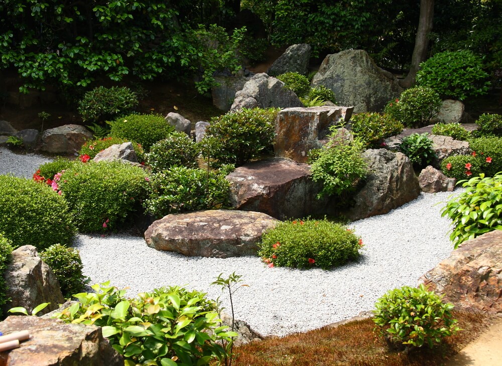 pas japonais et gravier décoratif pour le sol du jardin  Conception de  jardin japonais, Conception de jardin, Jardin japonais moderne