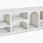 Meuble horizontal en béton cellulaire avec plusieurs niches intégrées